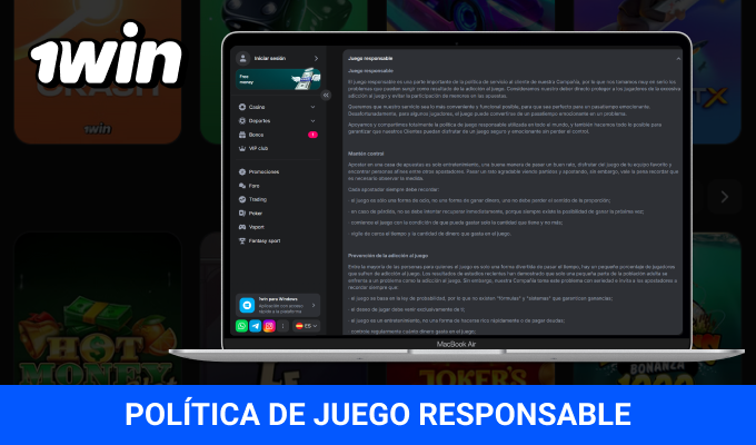 Política de Juego Responsable de 1win para usuarios de Latinoamérica