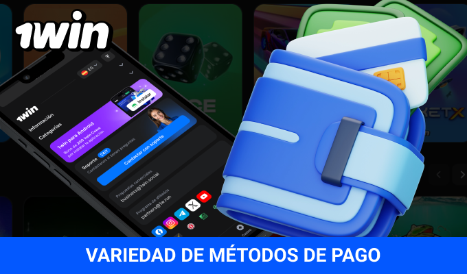 Opciones de pago en app 1win